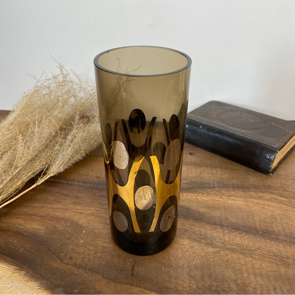 Smoked Glass Modernist Style Vase
